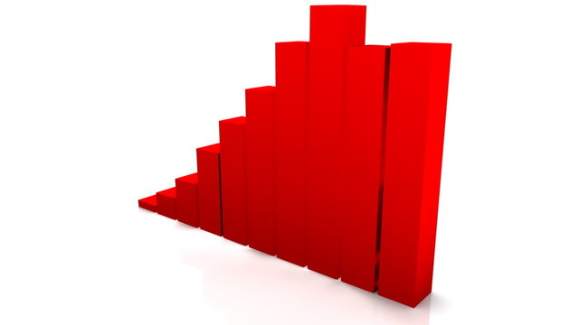 3D grow up red chart - Full HD