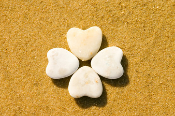 trèfle à quatre feuilles sur le sable