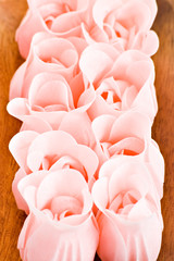 pink soap flowers