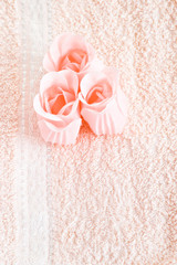 soap flowers on towel