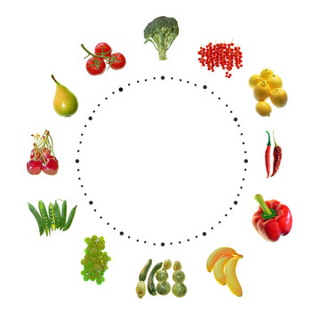 fruit and vegetables clock