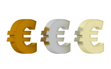 Euro symbol - Three precisious metals