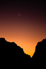 Wadi Rum - Sunset with Moon