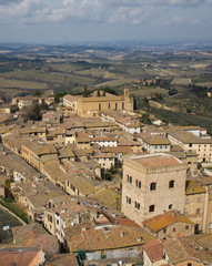 Fototapeta na wymiar Vista Sopra San Gimignano, Toscana