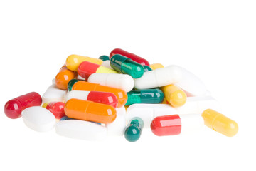 Pills on a white background