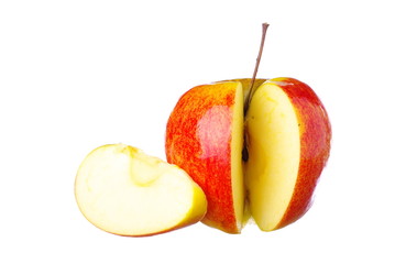 Delicious red apple on white background