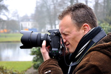 Professional photographer in action