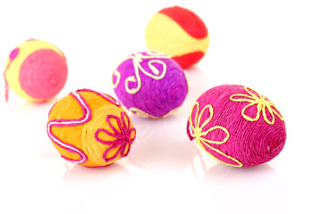 Easter eggs isolated on white