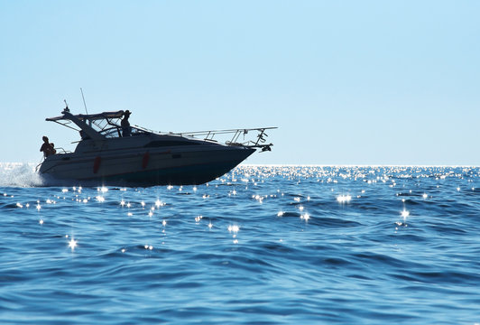 Speedboat on sparkling water