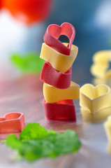 pastaherzen - nudeln in herz form
