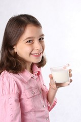 Young Girl / Child With Glass Of Milk
