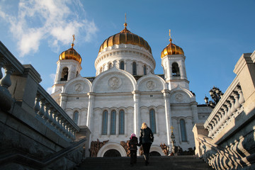 At temple of Christ of  Savior in Moscow