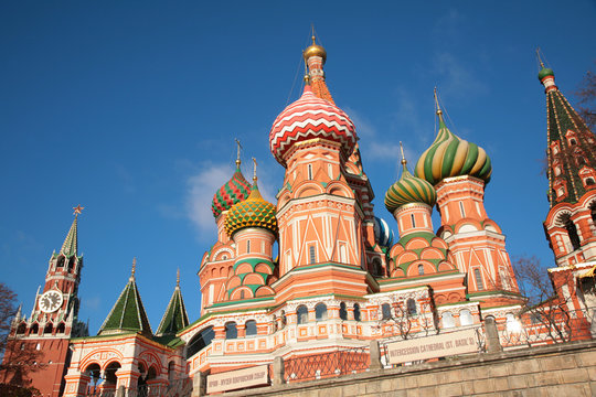 cathedral of st. basil in  moscow