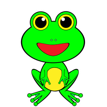Cute Happy Looking Cartoon Frog