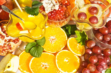 background with orange and grape