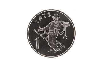 The Latvian coin with chimney sweep