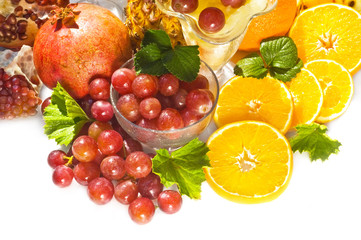 orange with red grape