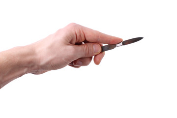Hand holding scalpel