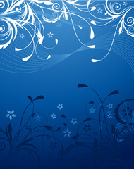 Fototapeta na wymiar Blue Floral Background