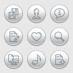 Fototapeta premium Gray disk web icons, set 10