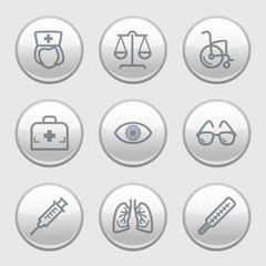 Gray disk web icons, set 13