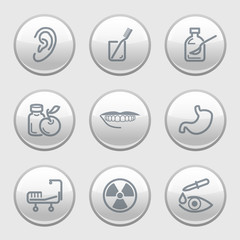 Gray disk web icons, set 15