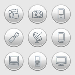 Gray disk web icons, set 16