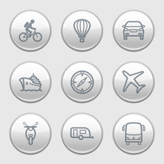 Gray disk web icons, set 20
