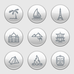 Gray disk web icons, set 22