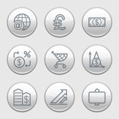 Gray disk web icons, set 23