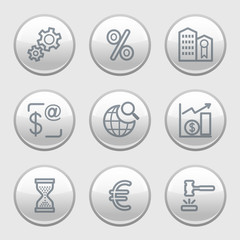 Gray disk web icons, set 25
