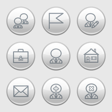 Gray disk web icons, set 1
