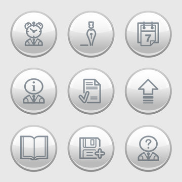 Gray disk web icons, set 2