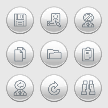 Gray disk web icons, set 3