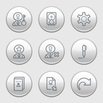 Gray disk web icons, set 6
