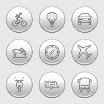 Gray disk web icons, set 20