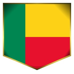 drapeau ecusson benin flag
