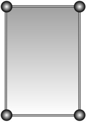 grauer hintergrund mit  kugeln an den ecken