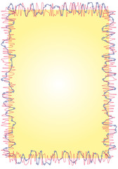 geschwungene farbige linien und kleine kugeln