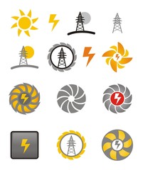 set of different electricity icons