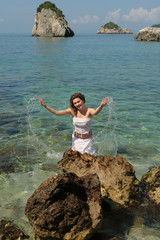 Pretty brunette in bikini