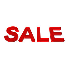 Sale - red glass sign.