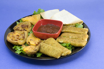 appetizer variety plate