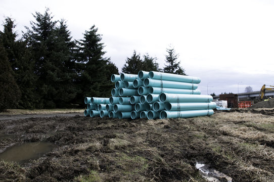 Blue Pipe in Mud
