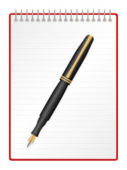 notebook and pen