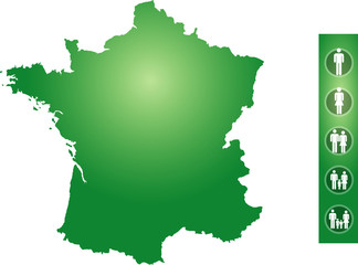 Carte de France - Symboles Populations