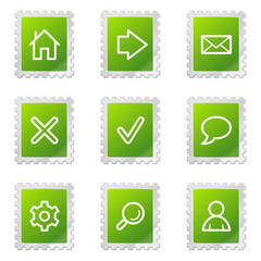 Basic web icons, green stamp series