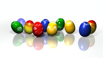 easter eggs on mirrow