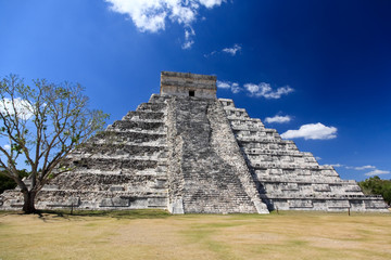 The temples of chichen itza temple in Mexico