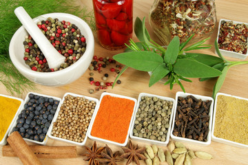 Spices and herbs.